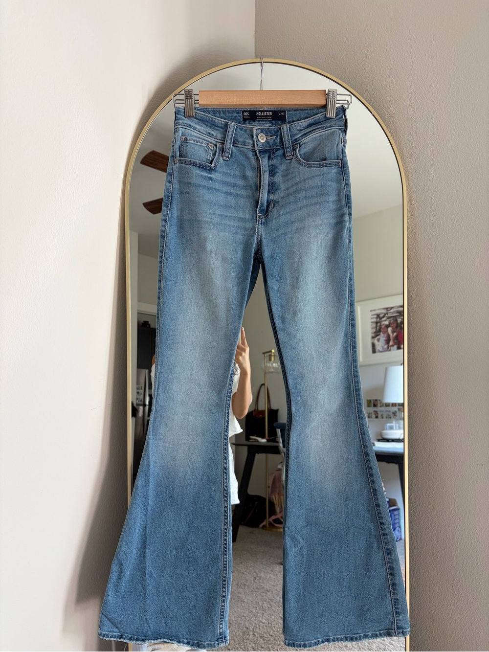 Hollister Light Blue Flared Wide-Leg Jeans